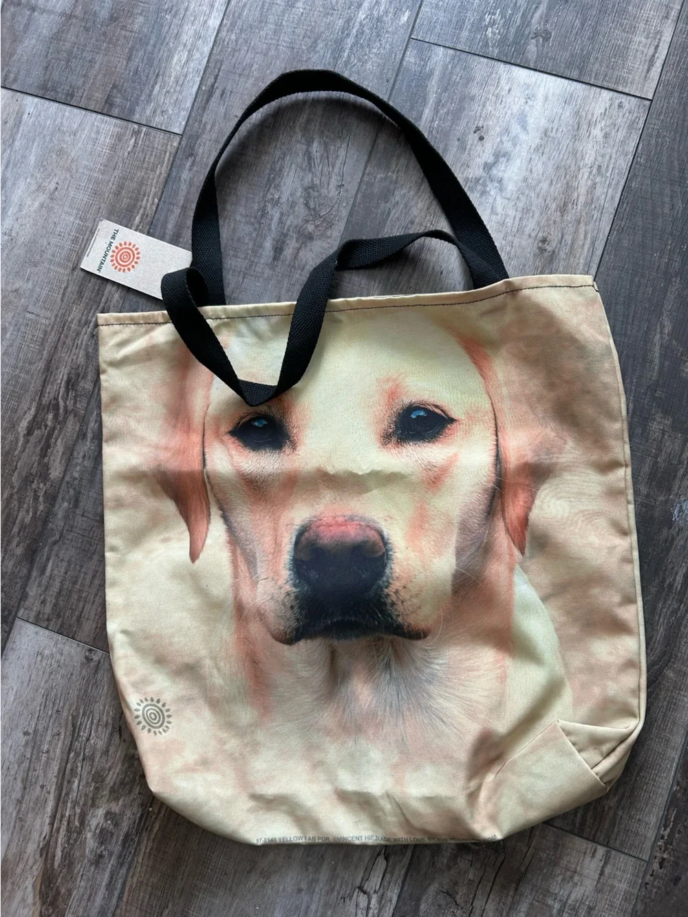The Mountain Canvas Dog Portrait Tote Bag - Yellow Labrador Design